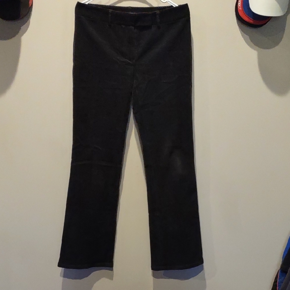 Elie Tahari Dark Chocolate Brown Corduroy Pants With Belt Loops, 8, Hip Hugger
